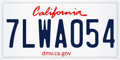 CA license plate 7LWA054