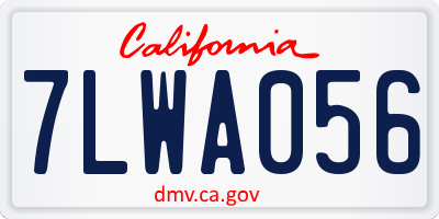CA license plate 7LWA056