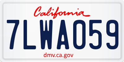 CA license plate 7LWA059