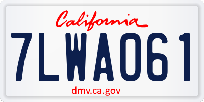 CA license plate 7LWA061