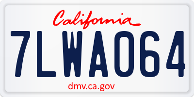 CA license plate 7LWA064