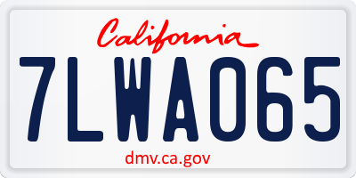 CA license plate 7LWA065
