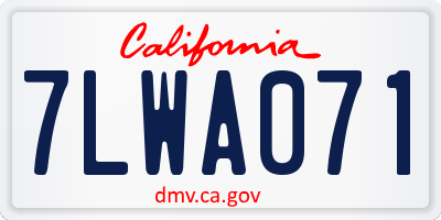 CA license plate 7LWA071
