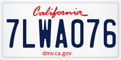 CA license plate 7LWA076