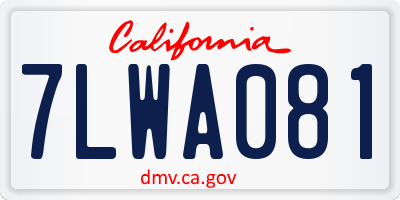 CA license plate 7LWA081