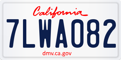 CA license plate 7LWA082