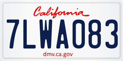 CA license plate 7LWA083
