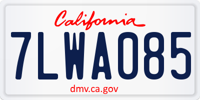 CA license plate 7LWA085