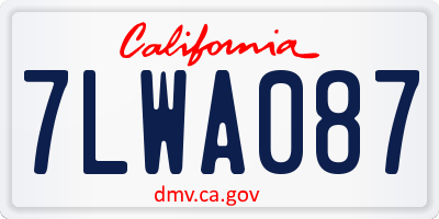 CA license plate 7LWA087
