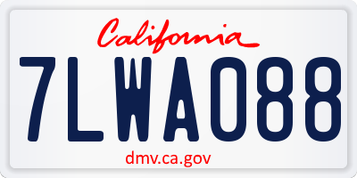 CA license plate 7LWA088