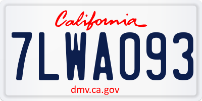 CA license plate 7LWA093