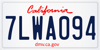 CA license plate 7LWA094