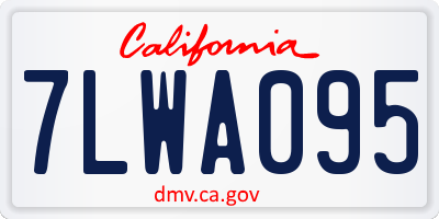CA license plate 7LWA095
