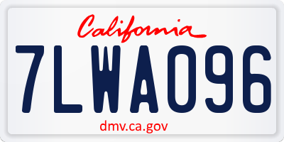 CA license plate 7LWA096