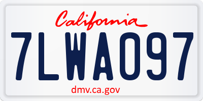 CA license plate 7LWA097