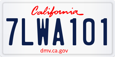 CA license plate 7LWA101