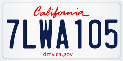 CA license plate 7LWA105