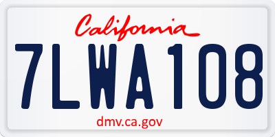 CA license plate 7LWA108