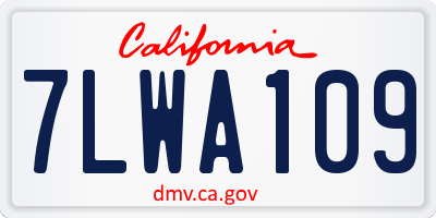 CA license plate 7LWA109