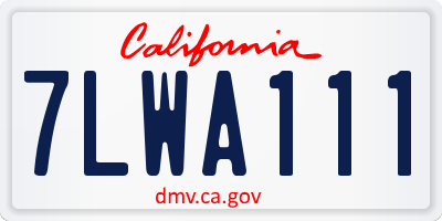 CA license plate 7LWA111