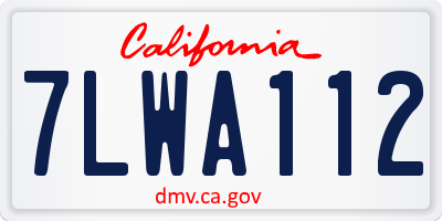 CA license plate 7LWA112