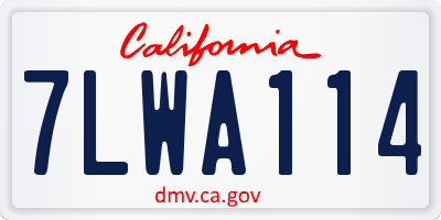 CA license plate 7LWA114