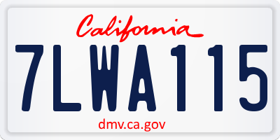 CA license plate 7LWA115