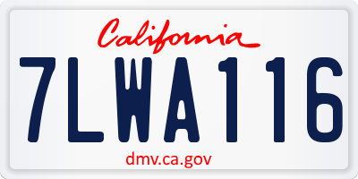CA license plate 7LWA116