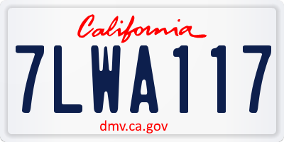 CA license plate 7LWA117