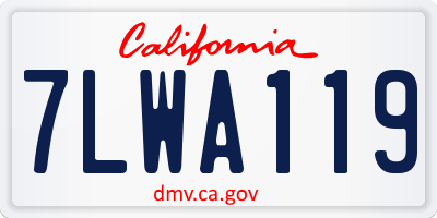 CA license plate 7LWA119