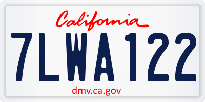 CA license plate 7LWA122