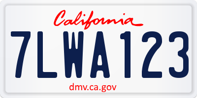 CA license plate 7LWA123