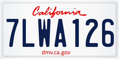 CA license plate 7LWA126