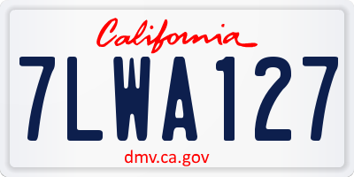 CA license plate 7LWA127