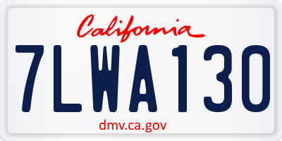 CA license plate 7LWA130
