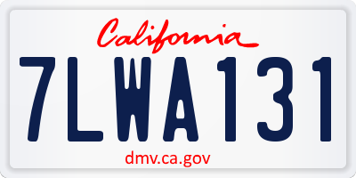 CA license plate 7LWA131