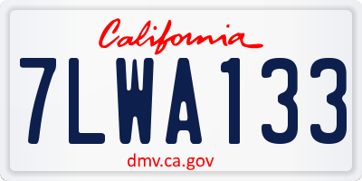 CA license plate 7LWA133