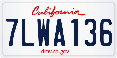 CA license plate 7LWA136