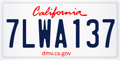 CA license plate 7LWA137