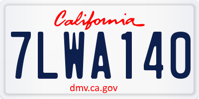 CA license plate 7LWA140