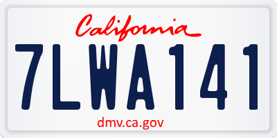 CA license plate 7LWA141