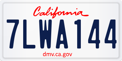 CA license plate 7LWA144