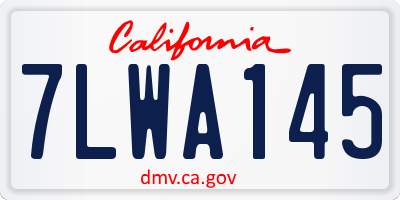 CA license plate 7LWA145