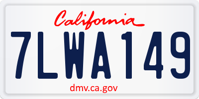 CA license plate 7LWA149