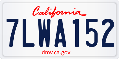 CA license plate 7LWA152