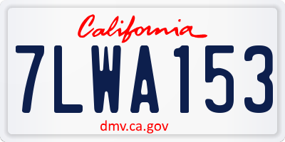 CA license plate 7LWA153