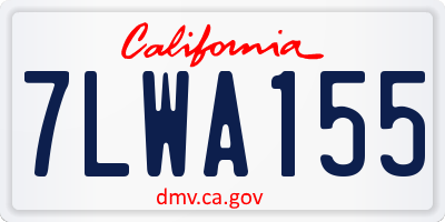 CA license plate 7LWA155
