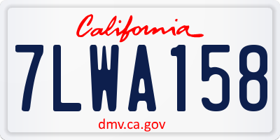 CA license plate 7LWA158