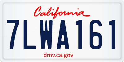 CA license plate 7LWA161