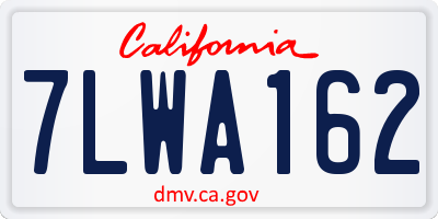 CA license plate 7LWA162